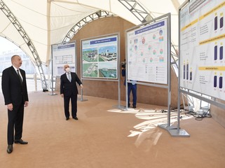 Президент Ильхам Алиев ознакомился со строительством электроподстанции "Гобу"