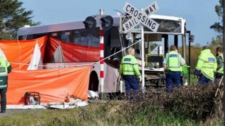 Məktəbliləri daşıyan avtobus qatarla toqquşdu - 40 nəfər yaralandı