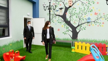 Mehriban Əliyeva uşaq bağçasının açılışında - FOTO