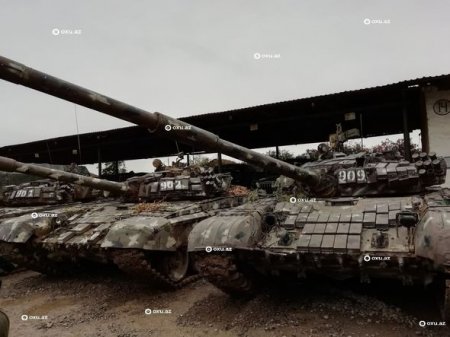 Düşmənin ələ keçirilən zirehli texnikaları təqdim olundu - FOTO 