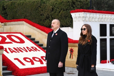 İlham Əliyev və Mehriban Əliyeva Şəhidlər xiyabanını ziyarət ediblər