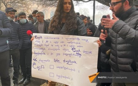 Nikol Paşinyanın tərəfdarları qadın jurnalistə hücum çəkdi