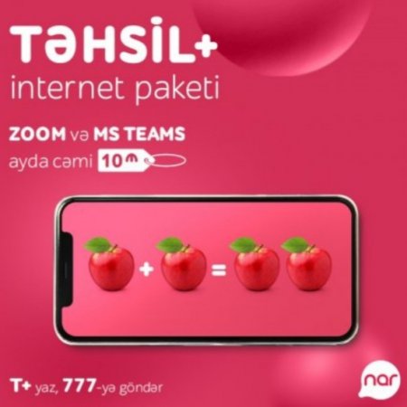 Onlayn təhsil “Nar”ın “TƏHSİL+” internet paketi ilə daha rahatdır!