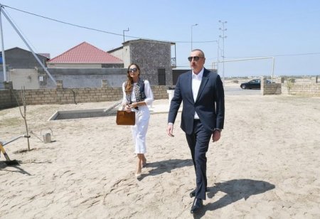 İlham Əliyev və Mehriban Əliyeva Pirşağıda təməlqoyma mərasimində - CANLI EFİR