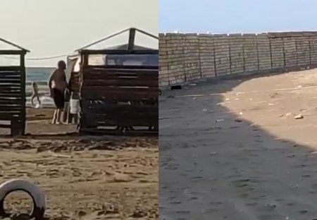 “Ləhic bağları”nda çimərlik hasarlandı - VİDEO