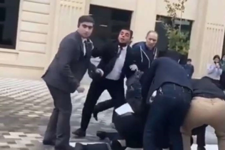 Bakıdakı məşhur məktəbdə RƏZİLLİK: Valideyn əlbəyxana dava etdi - VİDEO