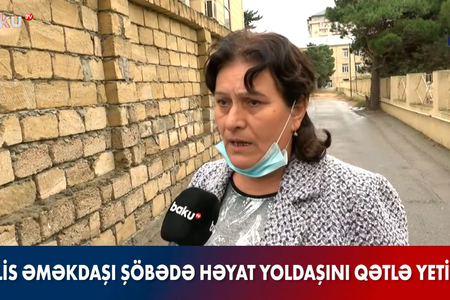 Polis əri tərəfindən güllələnib öldürülən qadının xalası hadisə yerində - VİDEO
