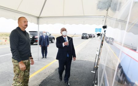 Prezident Suqovuşana və Talış kəndinə gedən yolların açılışını etdi - Foto/Yeni