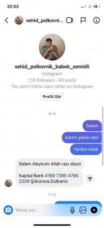 Şəhid polkovnikin adından səhifə açıb pul yığırlar - RƏZİLLİK...