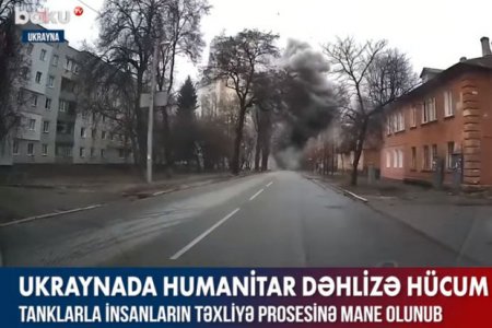 Rusiya hərbçiləri Mariupolda humanitar dəhlizə hücum edib - VİDEO