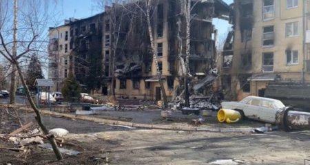 Ukraynanın azad edilmiş Qostomel şəhərinin son vəziyyəti - Video