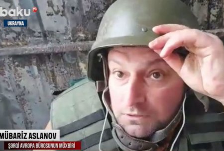 Baku TV-nin Ukraynadakı əməkdaşı canlı yayımda atəşə məruz qaldı - VİDEO