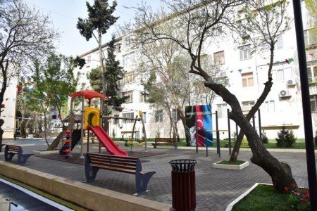  Nəsimi rayonunda daha bir abad həyət sakinlərin istifadəsinə verilib -FOTOLAR