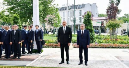 İlham Əliyev Özbəkistanın Xivə şəhərində “Nurullaboy” saray kompleksi ilə tanış olub - Yenilənib