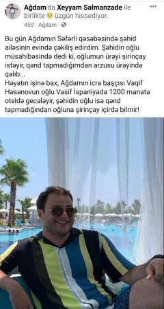 Ağdamın icra başçısının oğlu kef-damaqda, Şəhid ailəsi isə... - Ürəkağrıdan REALLIQ