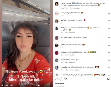 Axtarışda olan Afət Fərmanqızı Azərbaycana qayıdır - "Məni axtaranlar gəlsin aeroporta..."