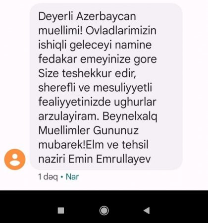 Emin Əmrullayevdən "özəl" Müəllimlər Günü MÜSAJI - Təhsil naziri Azərbaycan şriftlərindən istifadə etmir