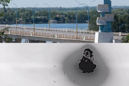 Xersonda Rusiya qoşunlarının çıxarıldığı Antonov körpüsü partladıldı - VİDEO