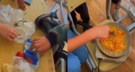 Şagirdlərin yemək bişirdiyi məktəbin direktoru və təşkilatçısı cəzalandırılıb