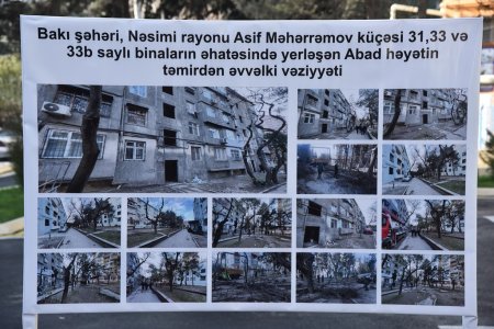 Nəsimi rayonunda növbəti “Abad həyət” sakinlərin istifadəsinə verilib