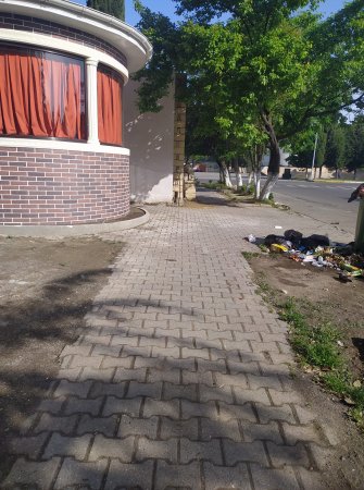 İcra başçısı Lənkəran şəhərinin səkilərini barbarcasına satır - Foto