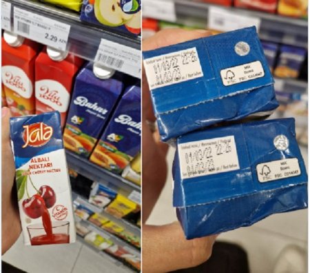 “Rahat”da 2 aydan çox vaxtı keçmiş şirələr satılır - FOTOFAKT