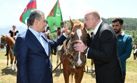 İlham Əliyev Qurbanqulu Berdiməhəmmədova Qarabağ atı hədiyyə etdi